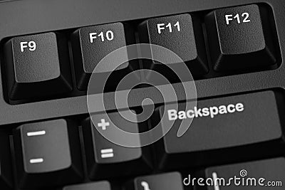 Function keys of black computer keyboard Stock Photo