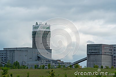 Functional coal mine shaft named OKD Darkov COVID19 - KARVINA, CZECH REPUBLIC, MAY 25, 2020 Editorial Stock Photo