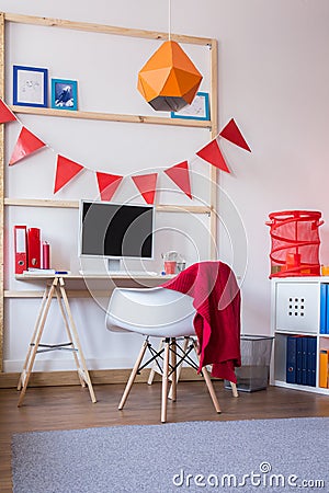 Functional schoolchild study room Stock Photo