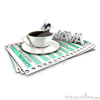 Functionalities implementation with Java source co Stock Photo