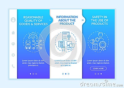 Fundamental client rights onboarding vector template Vector Illustration