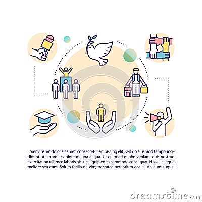 Fundamental freedoms concept icon with text Vector Illustration