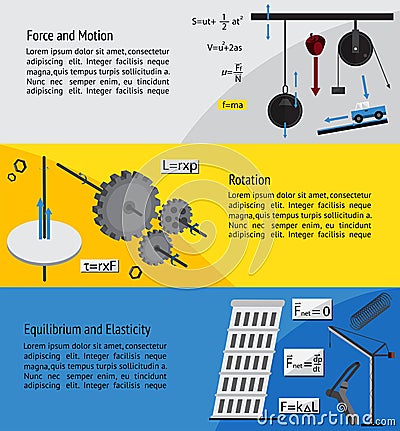 Fundamental Physics and engineering subject chapter Vector Illustration
