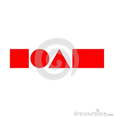 Fundamentals geometrical forms square, round, triangle and rectangle in vector Vector Illustration