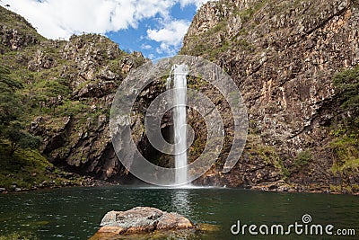 Fundao Waterfall - Serra da Canastra National Park - Minas Gerais - Brazil Stock Photo