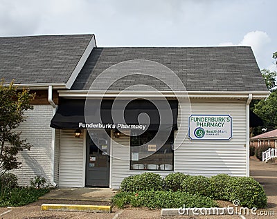 Funderburk`s Pharmacy, Hernando, Mississippi Editorial Stock Photo