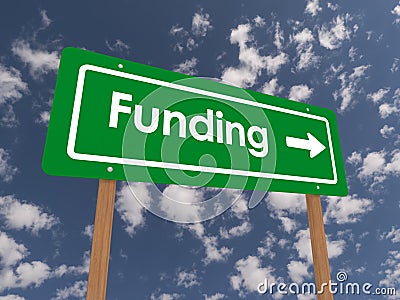 Funding traffic sign Stock Photo