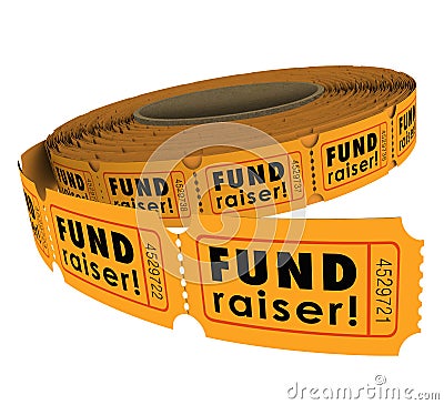 Fundraiser 50 Fifty Raffle Ticket Roll Charity Event Raising Mon Stock Photo