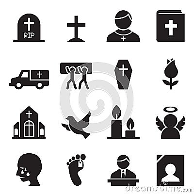 Funeral, Burial icon Cartoon Illustration