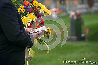 Funeral, Burial Service, Death, Grief Stock Photo