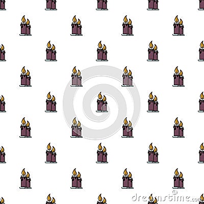 Funeral candles pattern seamless Vector Illustration