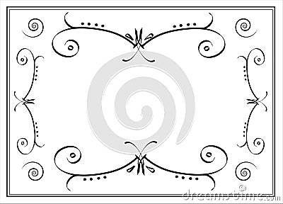 Funeral card with ornamental pattern and frame. Stock Photo