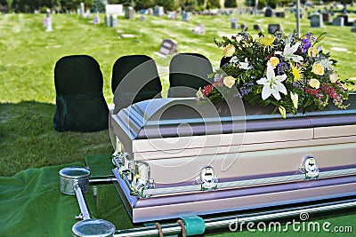 Funeral Casket Stock Photo