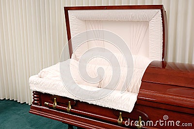 Funeral Casket Stock Photo