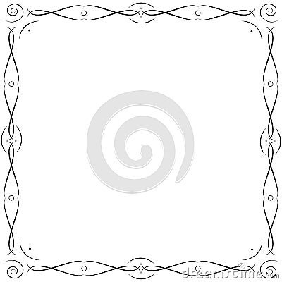 Funeral decorative ornate sqare frame from abstract pattern. Vector Illustration