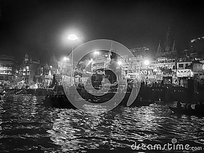 Funerary Ghat On Dev Diwali Stock Photo