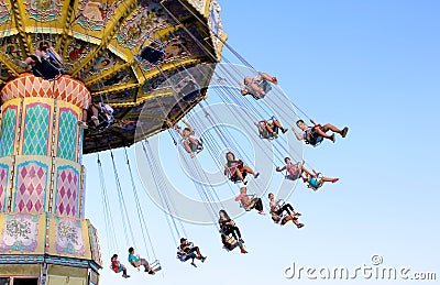 Funfair swing ride Editorial Stock Photo