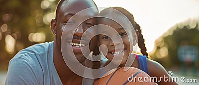 Funfilled Family Bonding Through Basketball Dad And Daughter Enjoy Quality Time Stock Photo