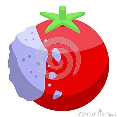 Fungal tomato icon isometric vector. Contaminated food Stock Photo