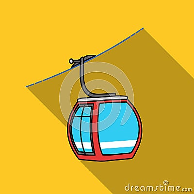 Funicular icon in flate style isolated on white background. Ski resort symbol stock vector illustration. Vector Illustration