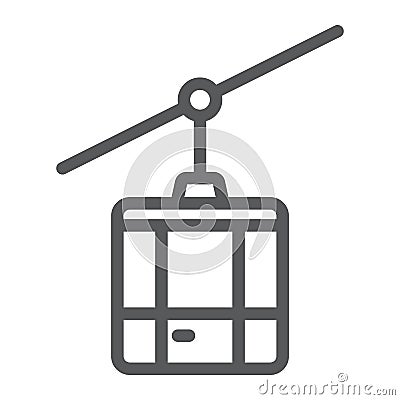 Funicular line icon, travel and tourism, cableway Vector Illustration