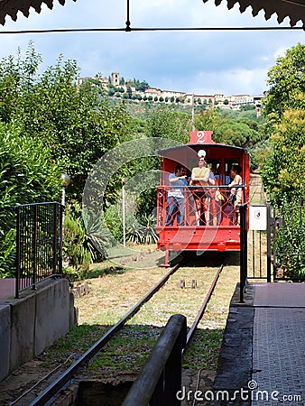 Funicular, Montecatini Terme, Italy Editorial Stock Photo