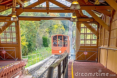 Funicular railway in Heidelberg Stock Photo