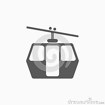 Funicular railway icon, ferris wheel, cable car Vector Illustration