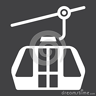 Funicular solid icon, Travel and tourism Vector Illustration