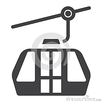 Funicular solid icon, Travel and tourism Vector Illustration