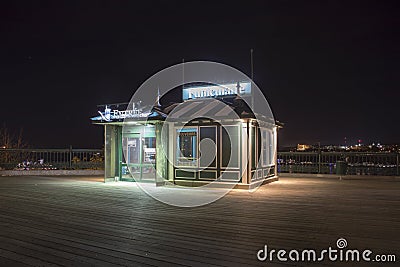 Funicular ticket booth at night Editorial Stock Photo