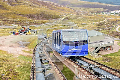 Funicular train in Cairngorm national park Editorial Stock Photo