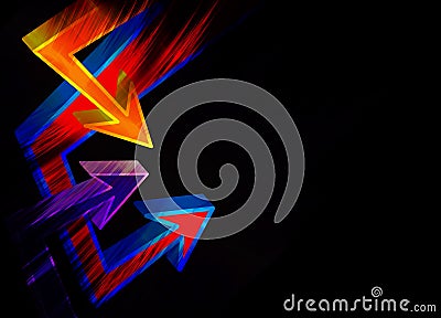 Funky 3D Arrows Layout Stock Photo