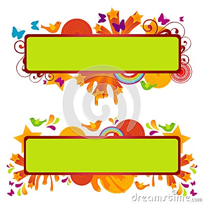Funky Banners Vector Illustration