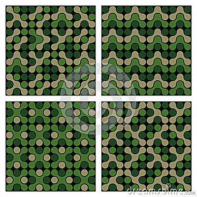 Funky Camouflage Patterns Vector Illustration