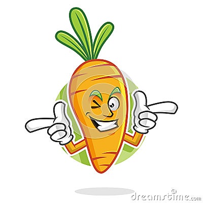 Funky Carrot mascot, Carrot character, Carrot cartoon Vector Illustration