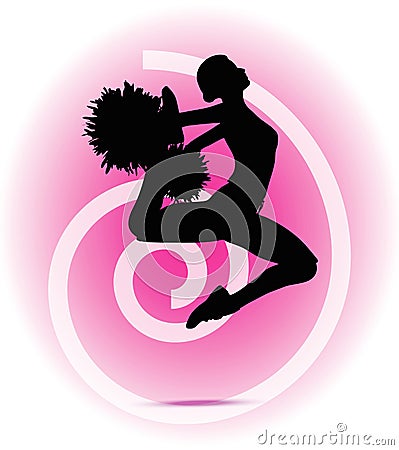 Funky cheerleader silhouette Stock Photo