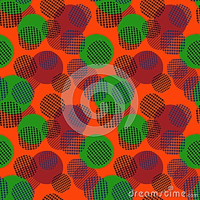Funky circles seamless pattern Vector Illustration