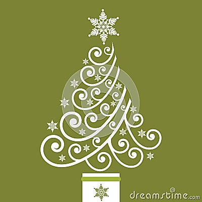 Funky Coil Christmas Tree Vector Illustration