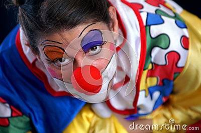 Funky colorful clown Stock Photo