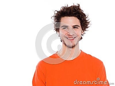 Funky cool young man portrait smiling Stock Photo