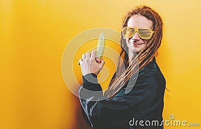 Funky fashion man with dreadlocks Stock Photo