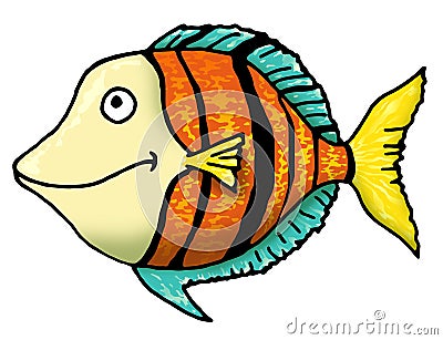 Funky fish Cartoon Illustration