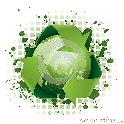 Funky green recycling concept Vector Illustration