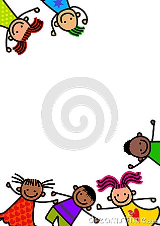 Funky Kids Border Stock Photo