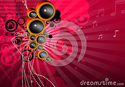 Funky musical background Stock Photo