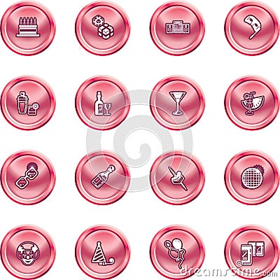 Funky party icon set Vector Illustration