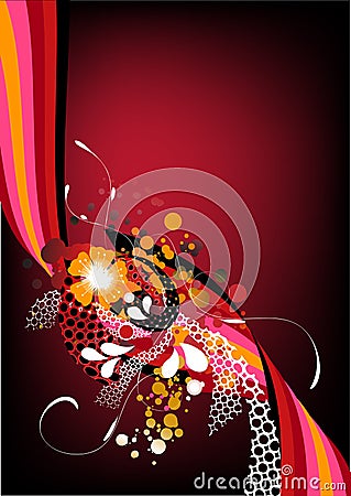 Funky red retro graphic Vector Illustration