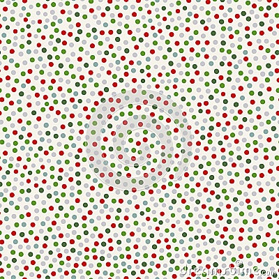Funky seamless vector red, green, white hand drawn dotted pattern. Great for Christmas themed giftwrap, website Vector Illustration
