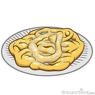 Funnel Cake Vector Illustration